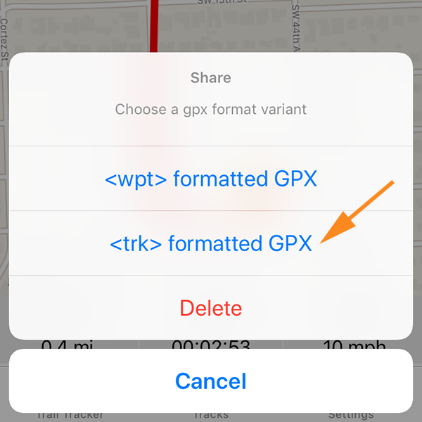 Example of saving GPX file